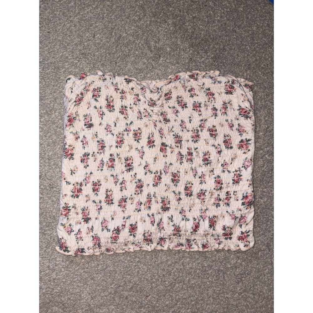 Urban Outfitters Smocked Floral Tube Top Women’s Medium Strapless Cottagecore